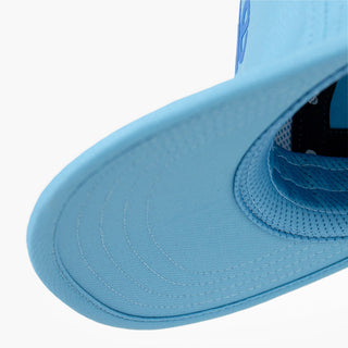 underbrim view of the ciele athletics GOCap unisex running hat in dusty blue color