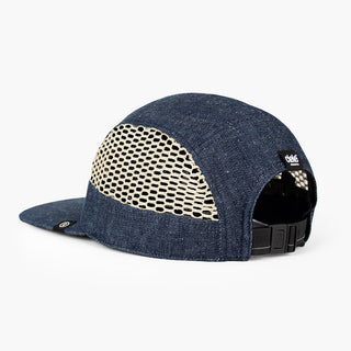 back view of ciele athletics GOCap longbrim unisex running hat with longer brim from the Lifestyle Edition collection, in denim indigo color