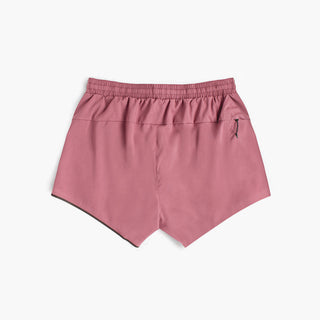 back view of ciele athletics ATShort 4 inch with liner short in deco rose color